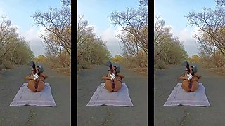 Rubidoll Hooker has butt sex hump with a black wood BIG BLACK COCK