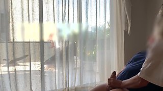 I jism in front of the motel maid…