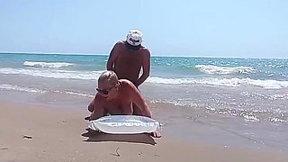 Stepmom Fucks Step Son on Nude Beach - Public Sex with Russian MILF