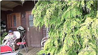 Judys - 66yo Hairy Mature Gilf Mrs. Claire Sucks Your Cock In The Garden (pov) - Aunt Judys