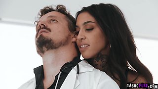 Tattooed Babe Fucks Doc for Baby