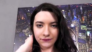 Stunning Teen Brunette's Intense Casting with Big Tits, Big