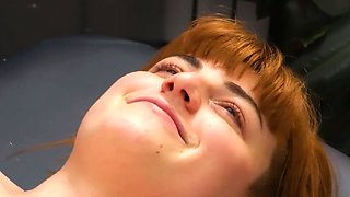 Chubby lesbian whore gets fucked by a horny masseuse