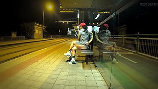 Risky Bus Stop Sex with Young Stepsis - Big Tits Latina Gets Creampie & Orgasm
