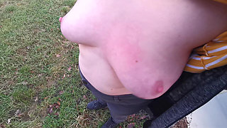Naked Tits Hard Slapped Outdoors