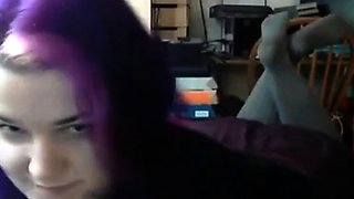 Emo Goth Girl's Foot Fetish Webcam Show