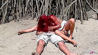 Redhead Curly Hair Latina Teen 18+ Marcia Rough Has Outdoor Sex At The Beach