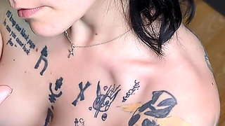Goth Girl Gives Passionate Blowjob
