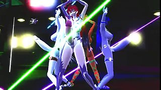 Enthralling shemale chicks with huge cocks enjoy dancing around the pole