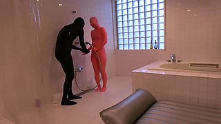 Marion and Susanna nylon lesbians in action