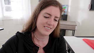 Busty milf with long hair makes a perfect titjob in pov style