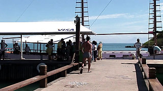 Babalu gets her holes filled with cock while cruising the sea