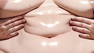 Very Obese Woman Solo Masturbation - Dripping Hairy Pussy on Bed