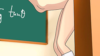 College Student fucked behind Lecture Stand Anime