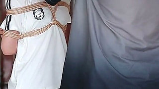 The Innocent Girlfriend Is Bound with Ropes in Her School Uniform