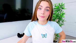 Steamy stepsister Juniper Ren sucked penis