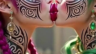 Beautiful Elves Princess Kissing, Ai Animation