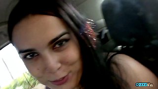 Brunette Flaunts Black Lingerie Before Super Rough Plowing