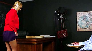 Upskirt student voyeur teasing teacher