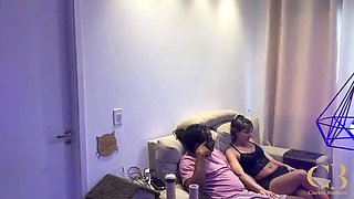 Skinny Brazilian Teen Takes Turns with BBC in Tight DP Threesome