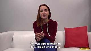 Czech Redhead Nikola Mesmerizes in Busty POV Passion